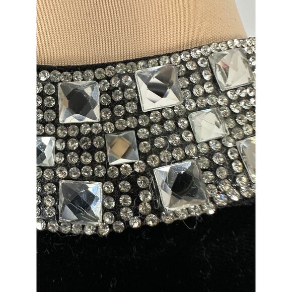 Marina Size 4 Black Velvet Evening Gown Dress Halter Jeweled Neckline Christmas - Picture 8 of 16